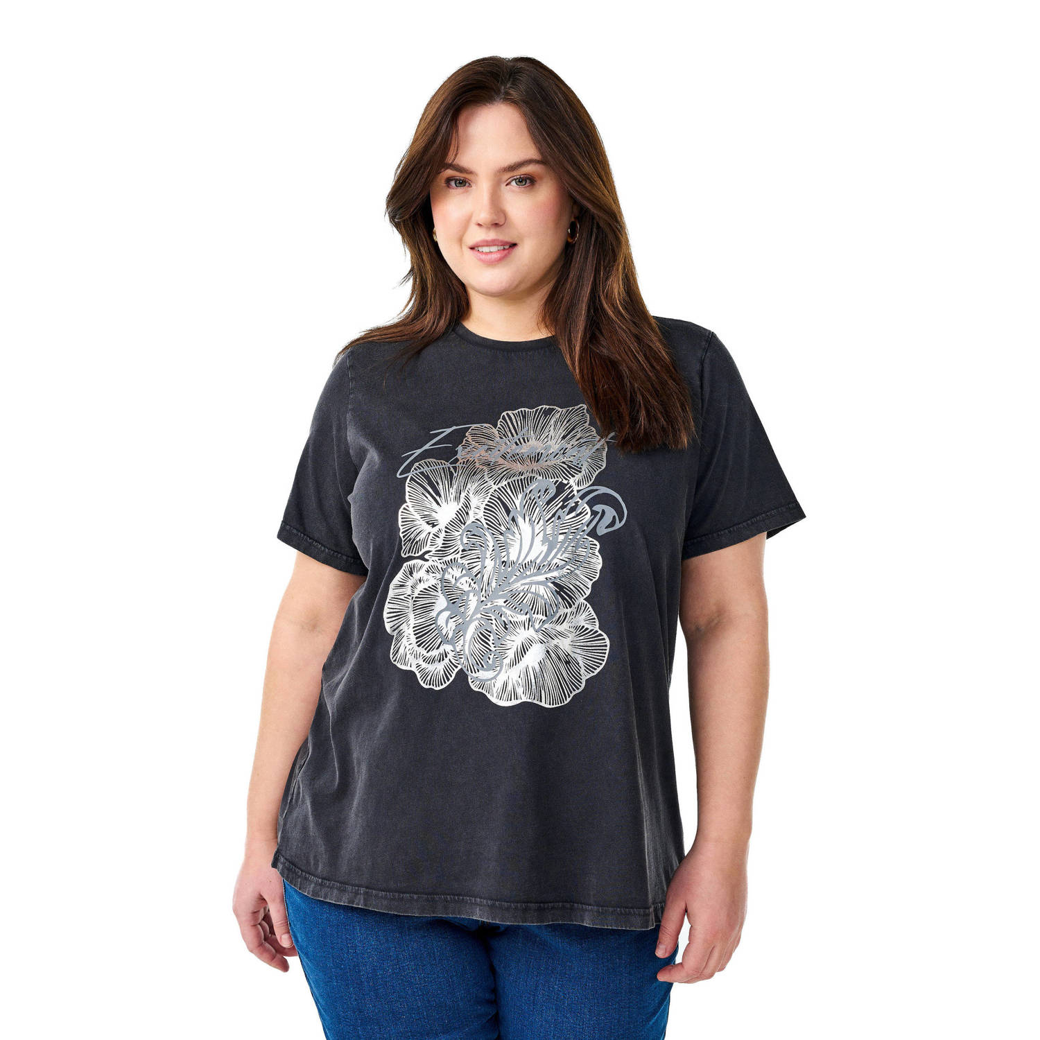 Zizzi T-shirt antraciet