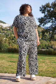 thumbnail: Zizzi wide leg high waist broek zwart