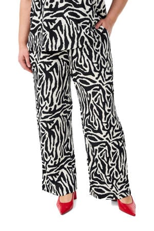 wide leg high waist broek zwart