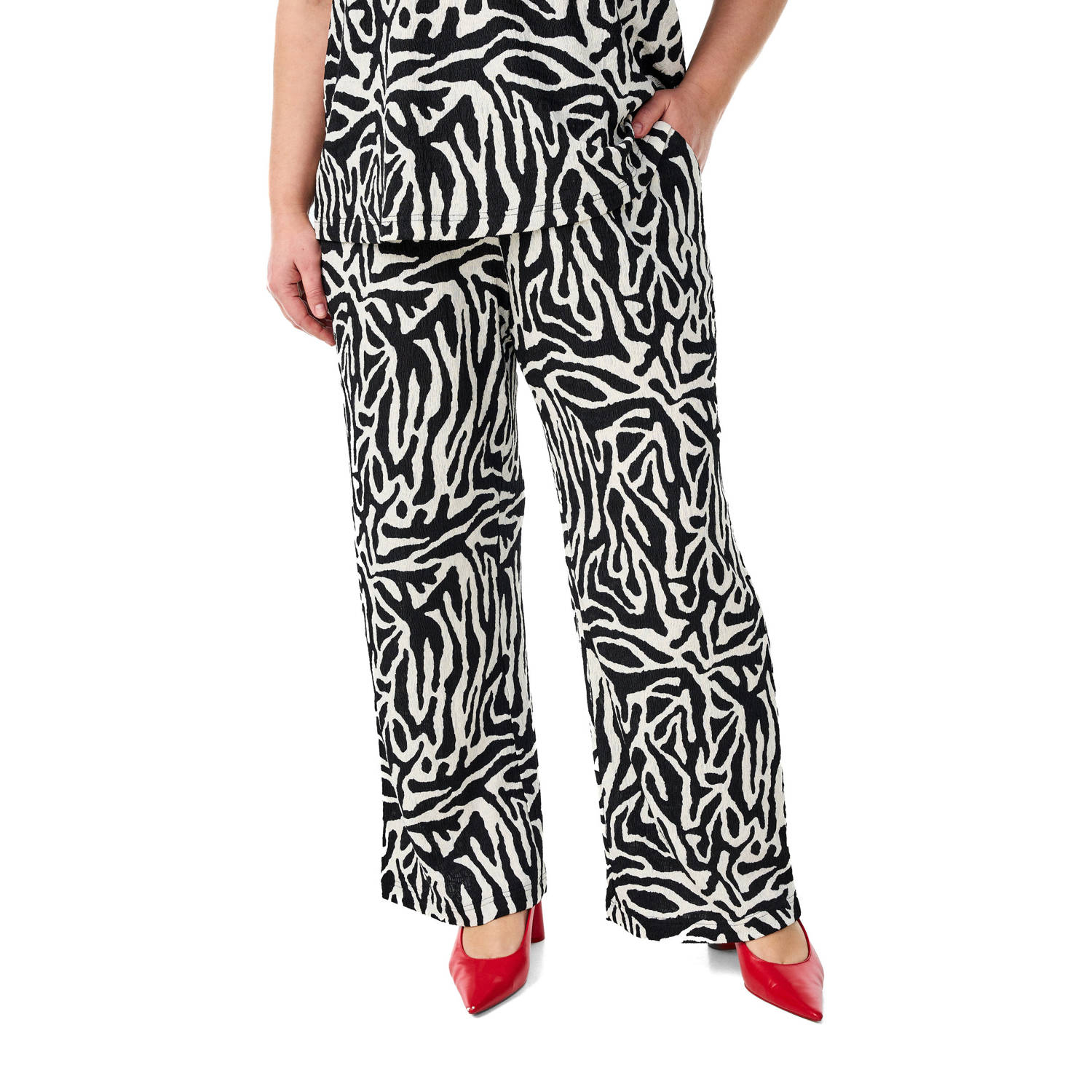 Zizzi wide leg high waist broek zwart