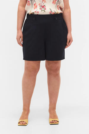 high waist casual short donkerblauw