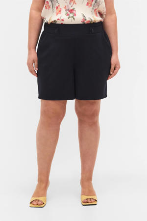 high waist casual short donkerblauw