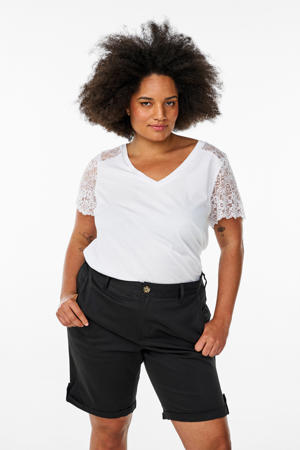 regular waist casual short zwart