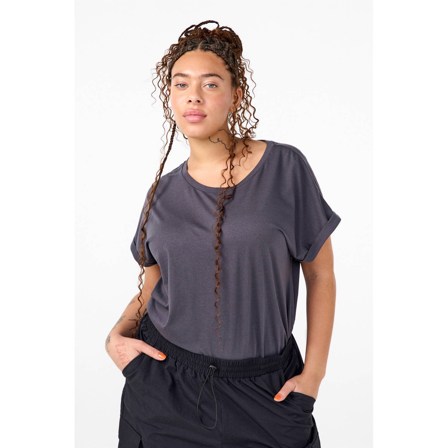 Zizzi T-shirt antraciet