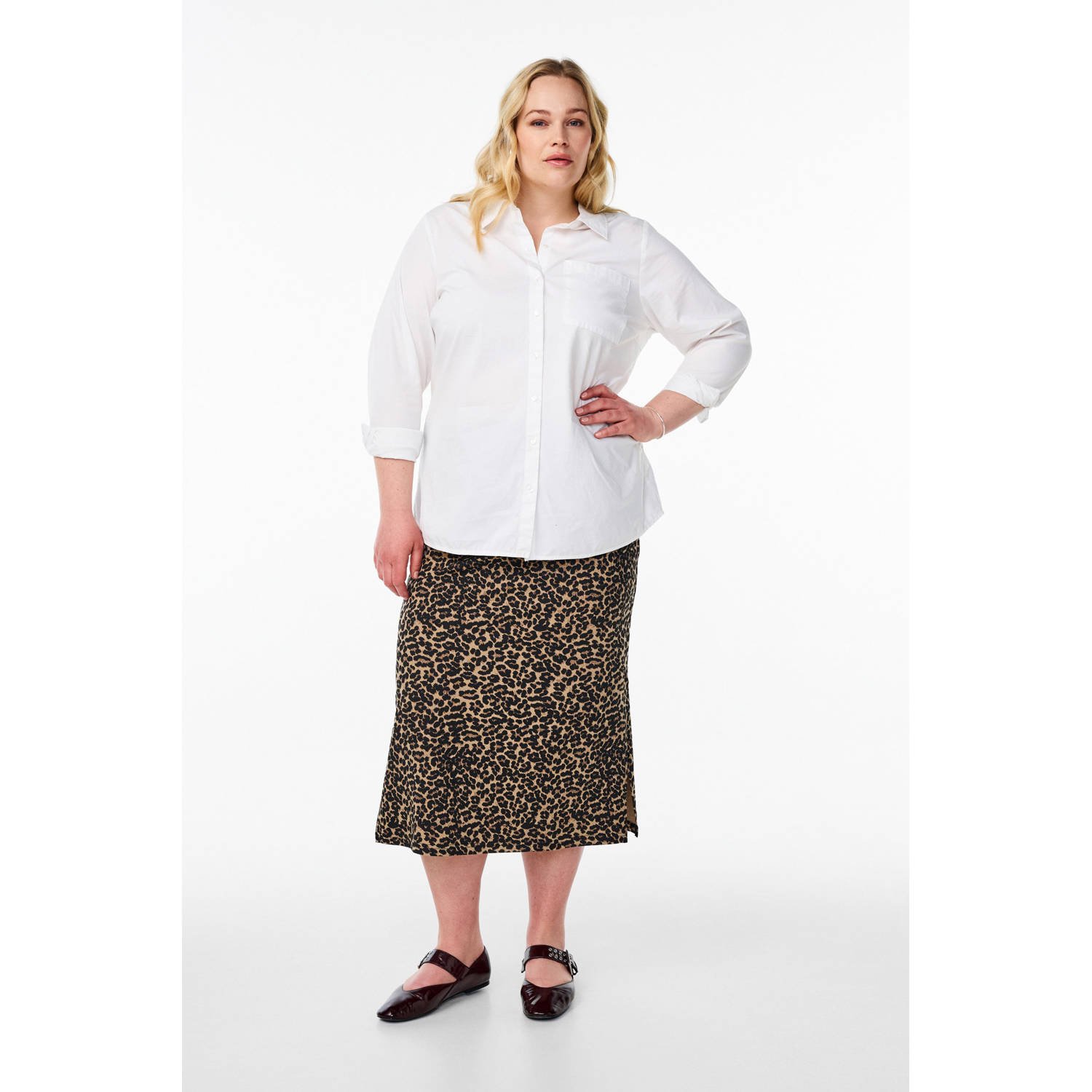 Zizzi midi rok bruin