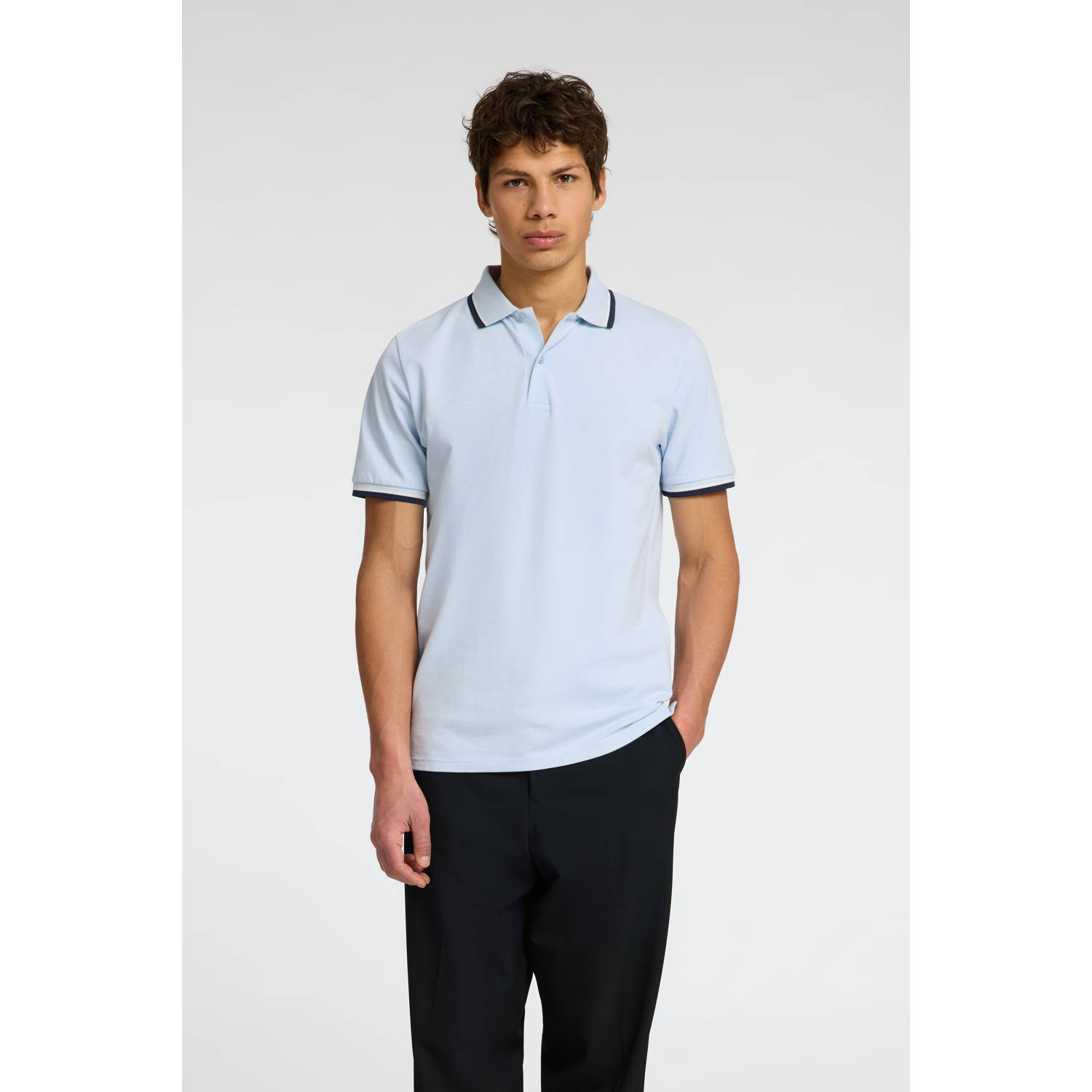 SELECTED HOMME slim polo lichtblauw