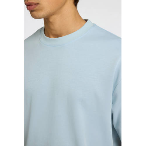 SELECTED HOMME loose fit T-shirt SLHLOOSEOSCAR lichtblauw afbeelding