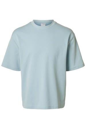 loose fit T-shirt SLHLOOSEOSCAR lichtblauw