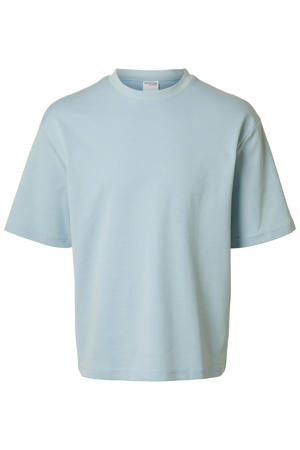 loose fit T-shirt SLHLOOSEOSCAR lichtblauw