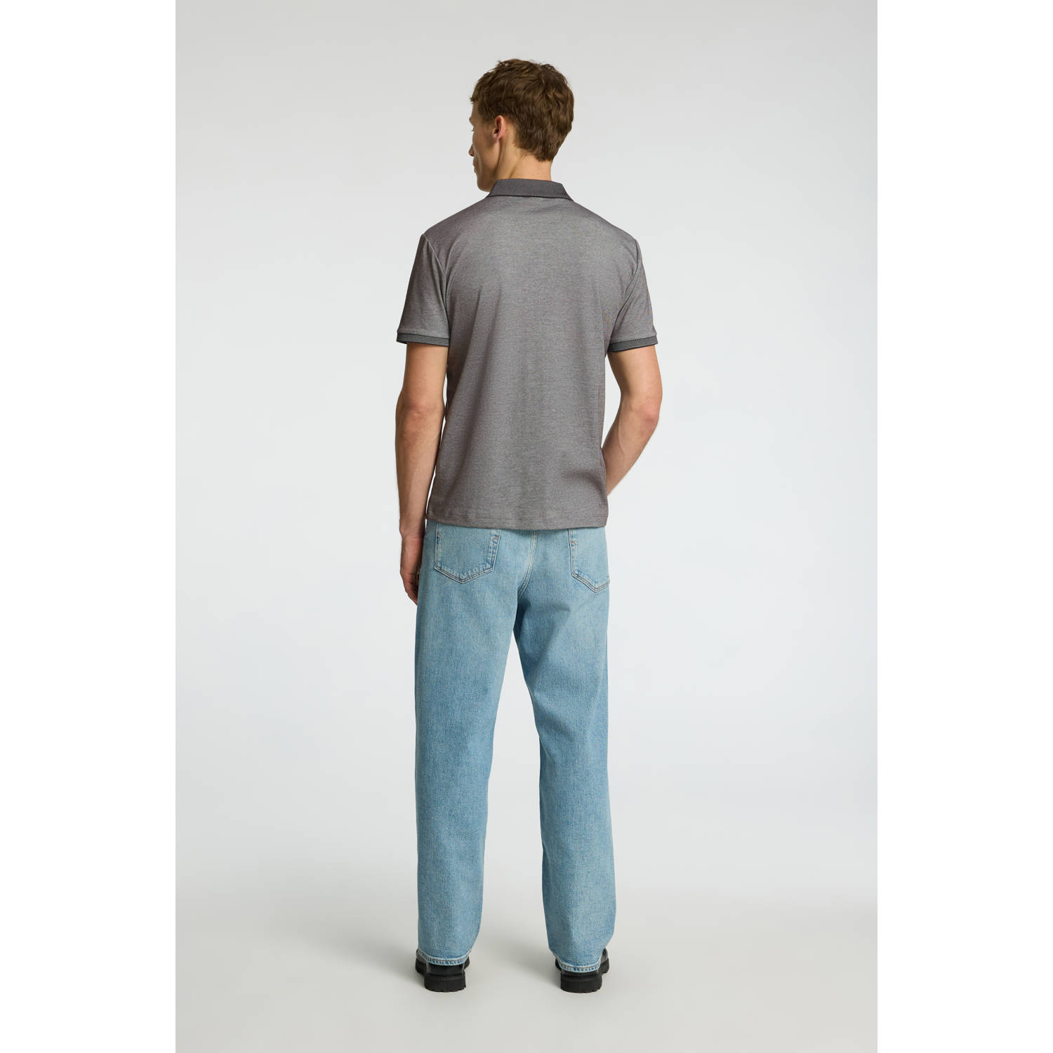 SELECTED HOMME regular polo grijs