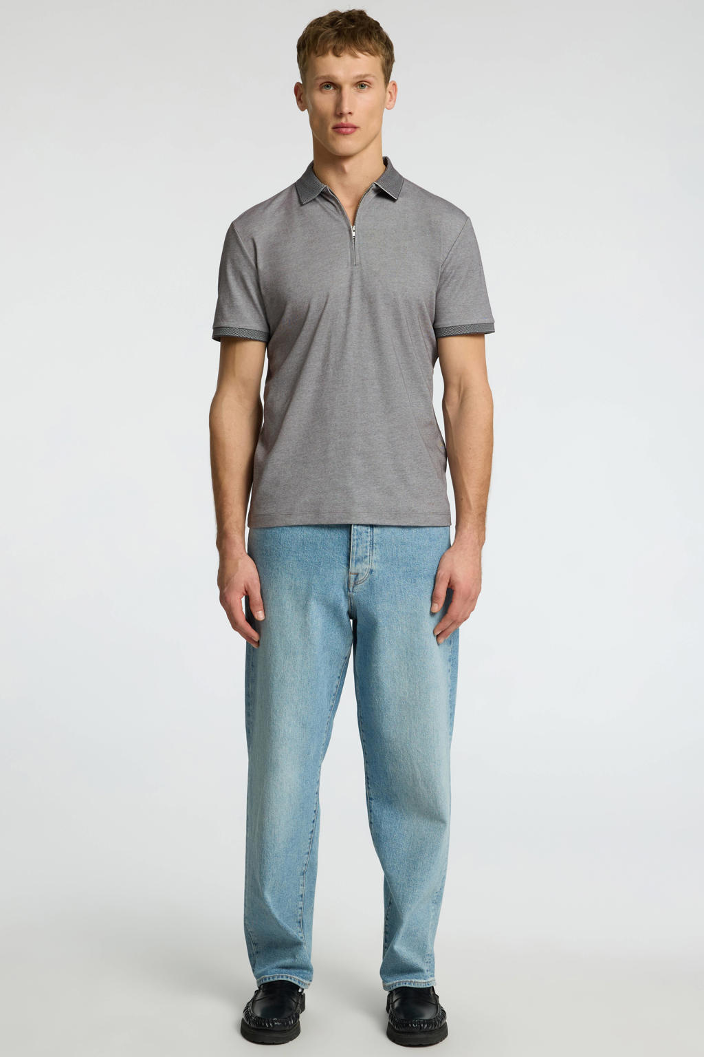 Selected regular polo grijs