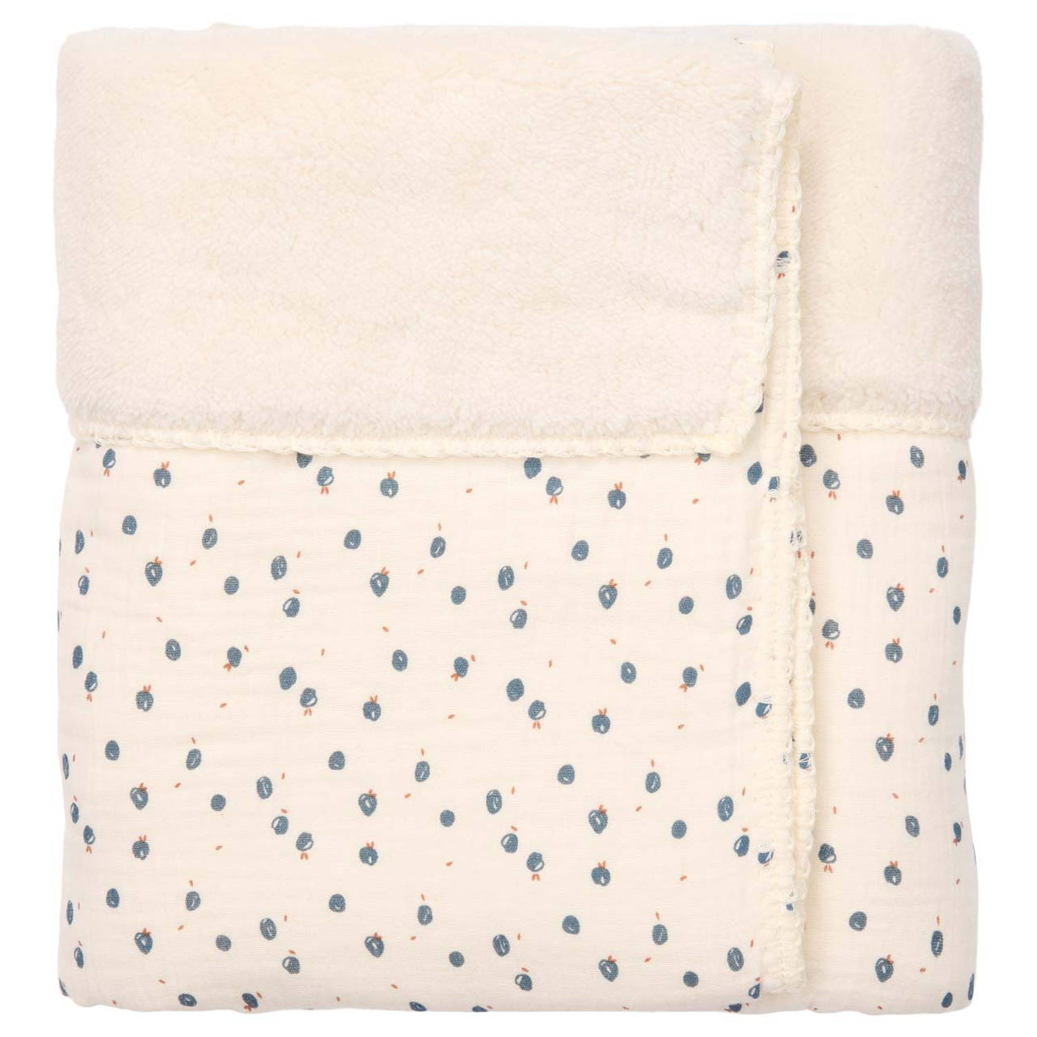 Koeka wiegdeken Lugo offwhite blauw