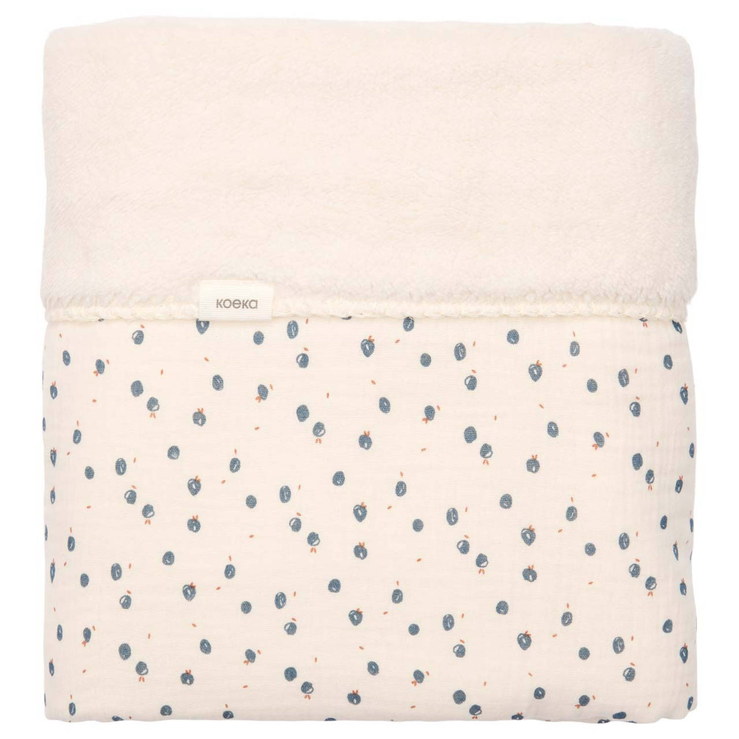 Koeka wiegdeken Lugo offwhite blauw