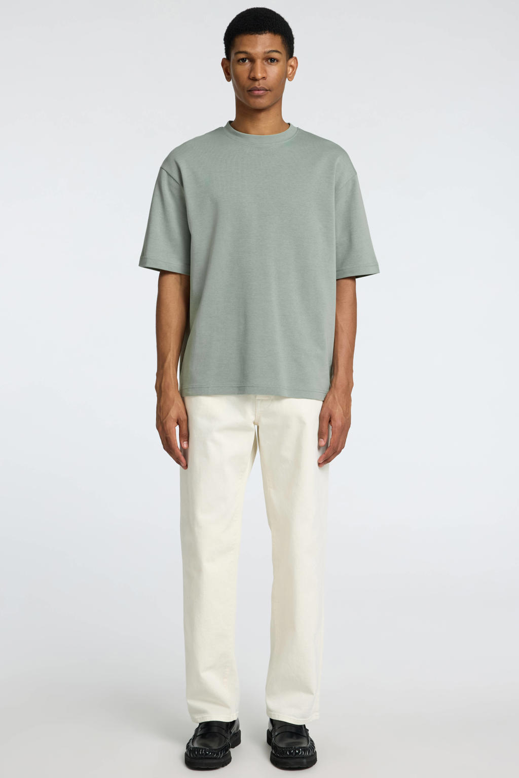 Selected loose fit T-shirt SLHLOOSEOSCAR groen