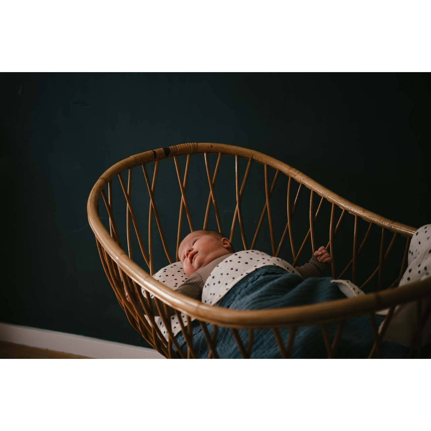 Koeka ledikantlaken Lugo offwhite blauw