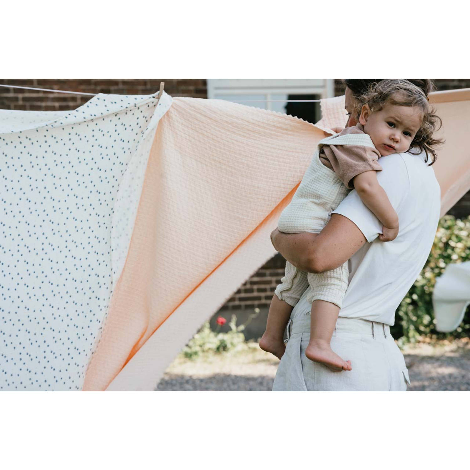 Koeka ledikantlaken Lugo offwhite blauw