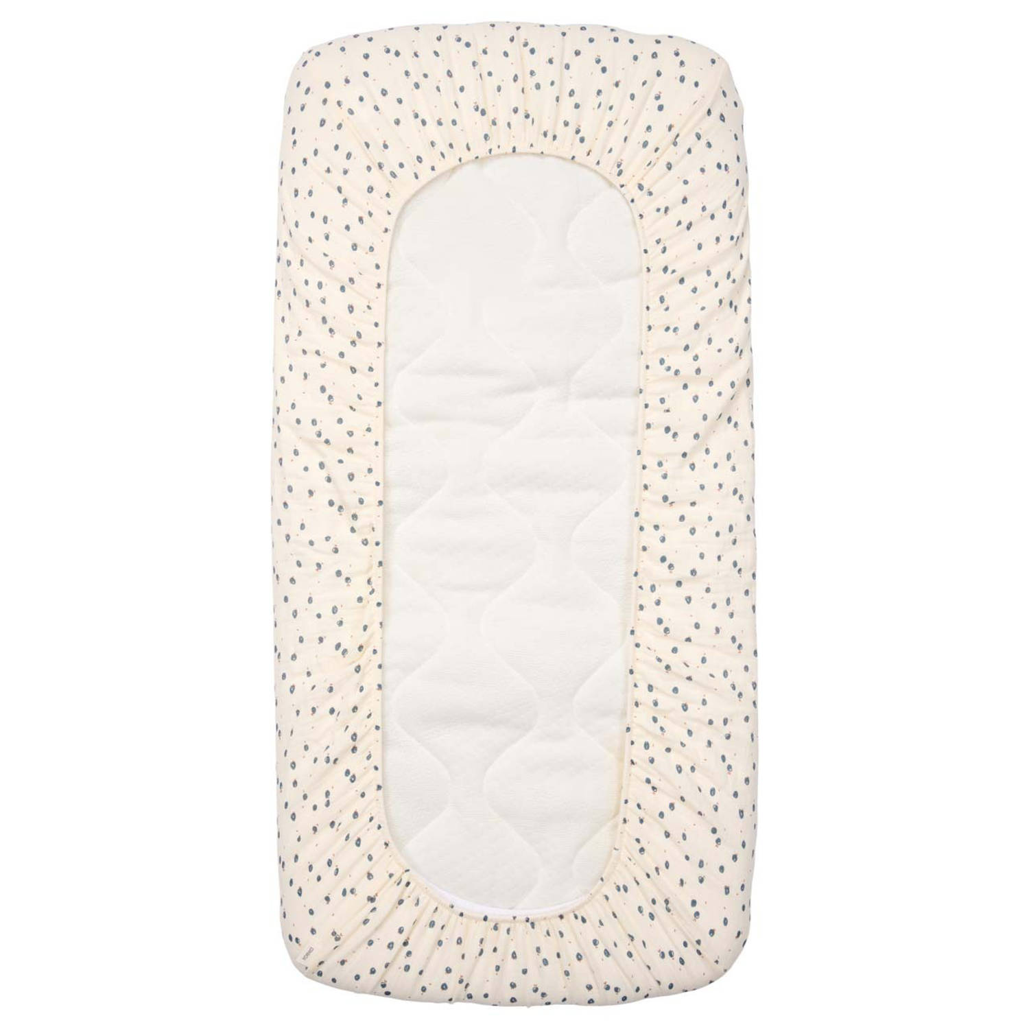 Koeka wieg hoeslaken Lugo off white blauw