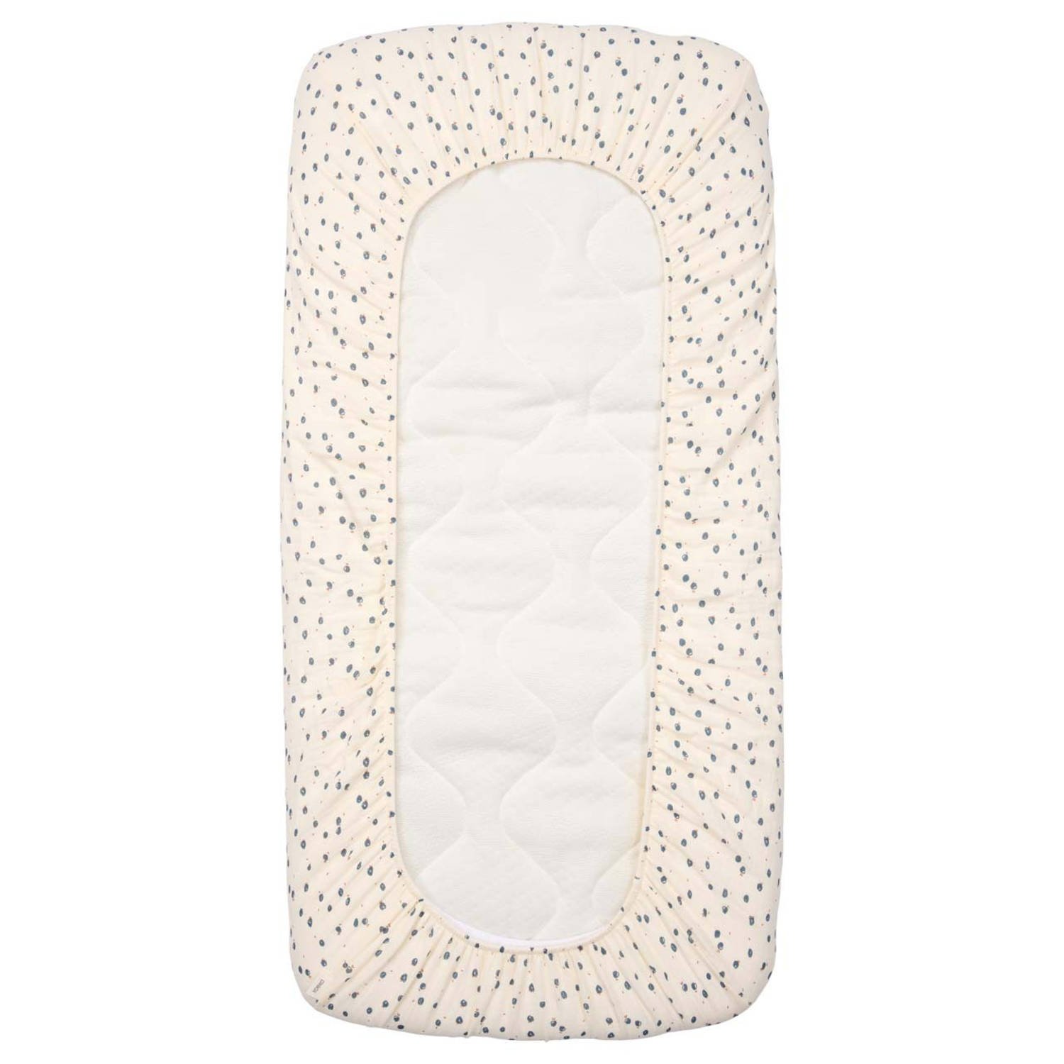 Koeka ledikant hoeslaken Lugo offwhite blauw