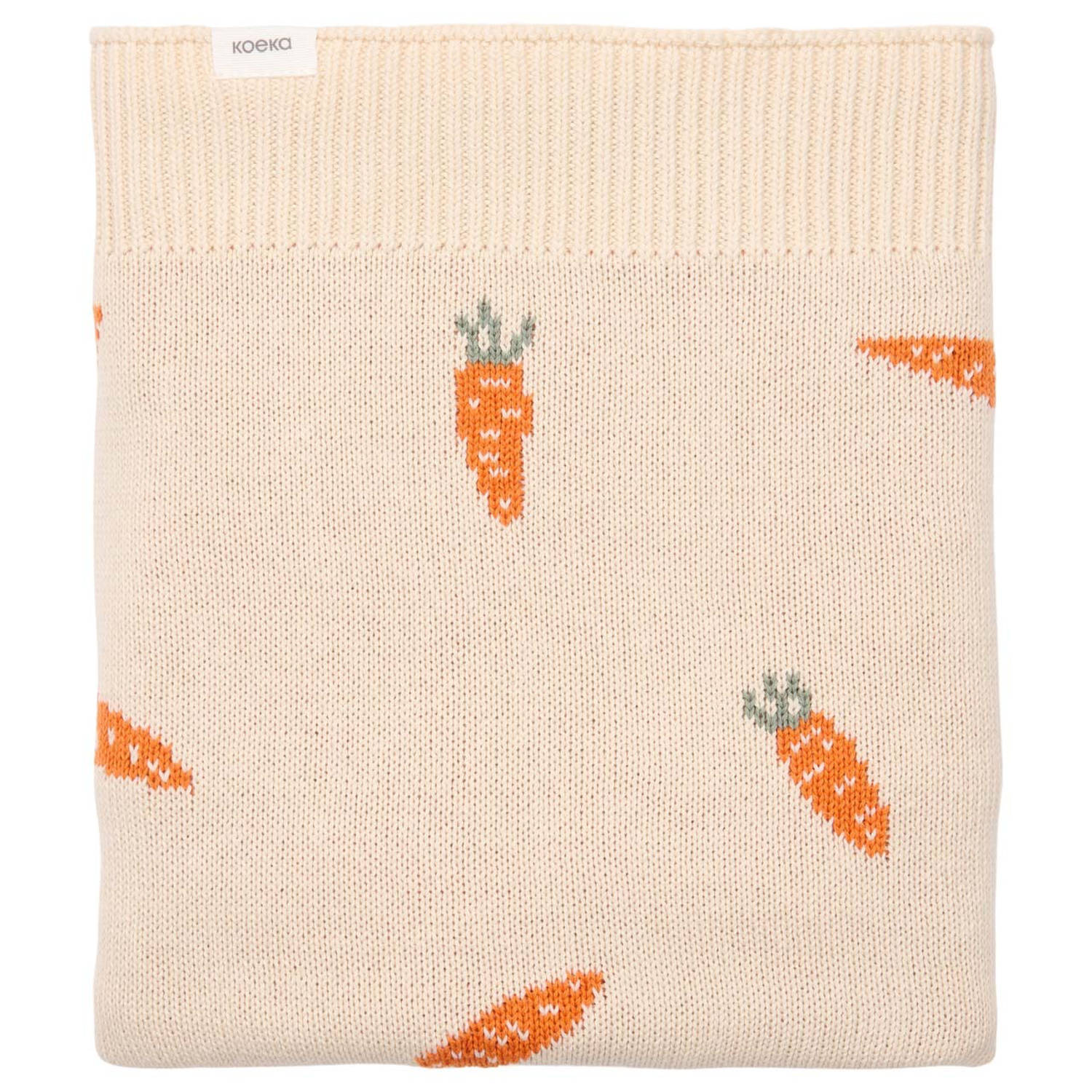 Koeka wiegdeken I carrot a lot zacht oranje