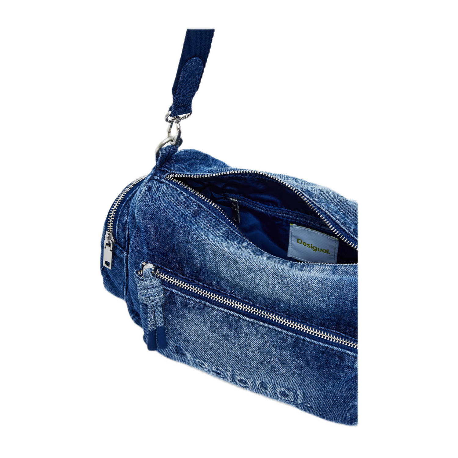 Desigual denim crossbody tas blauw