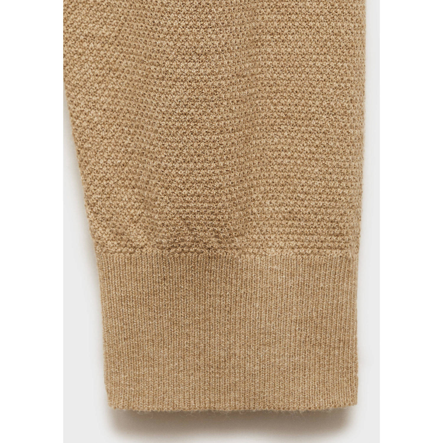 Mango Man trui fijn gebreid beige
