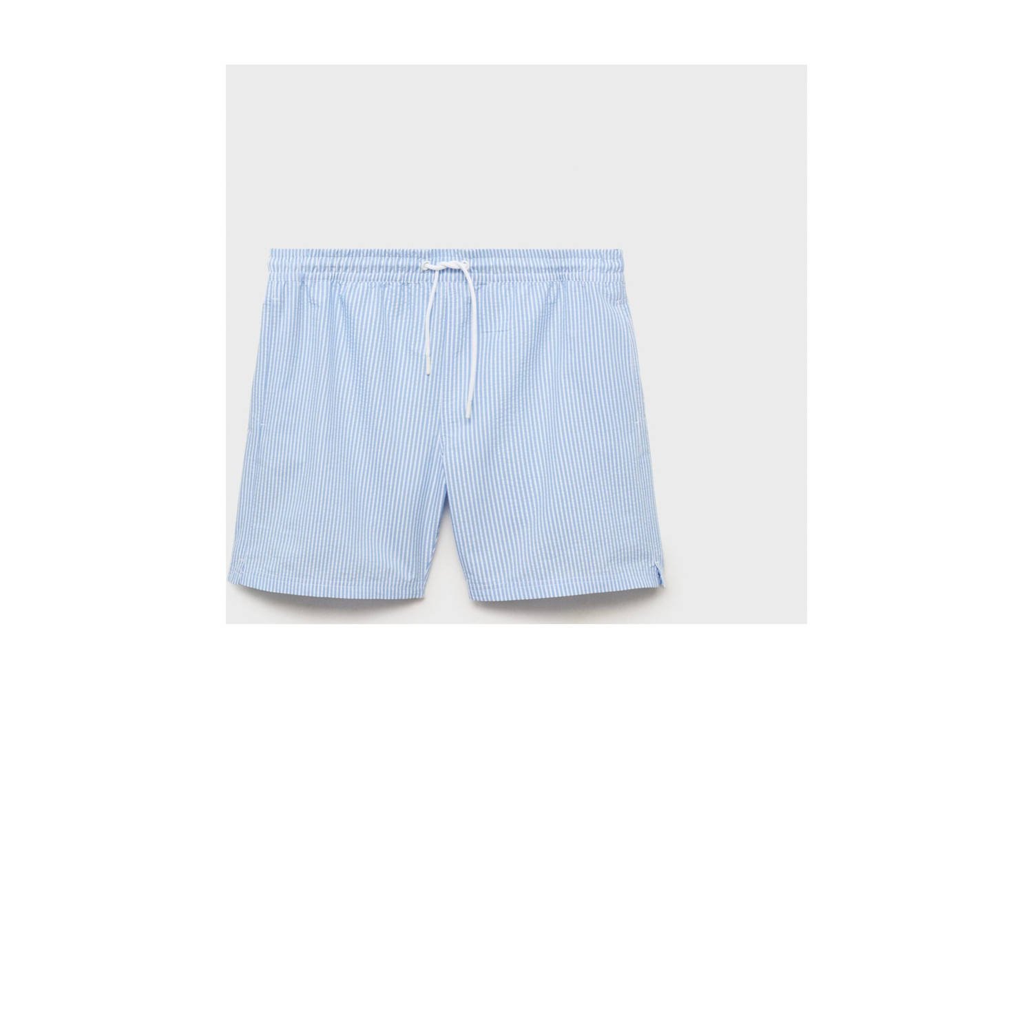 Mango Man zwemshort lichtblauw wit