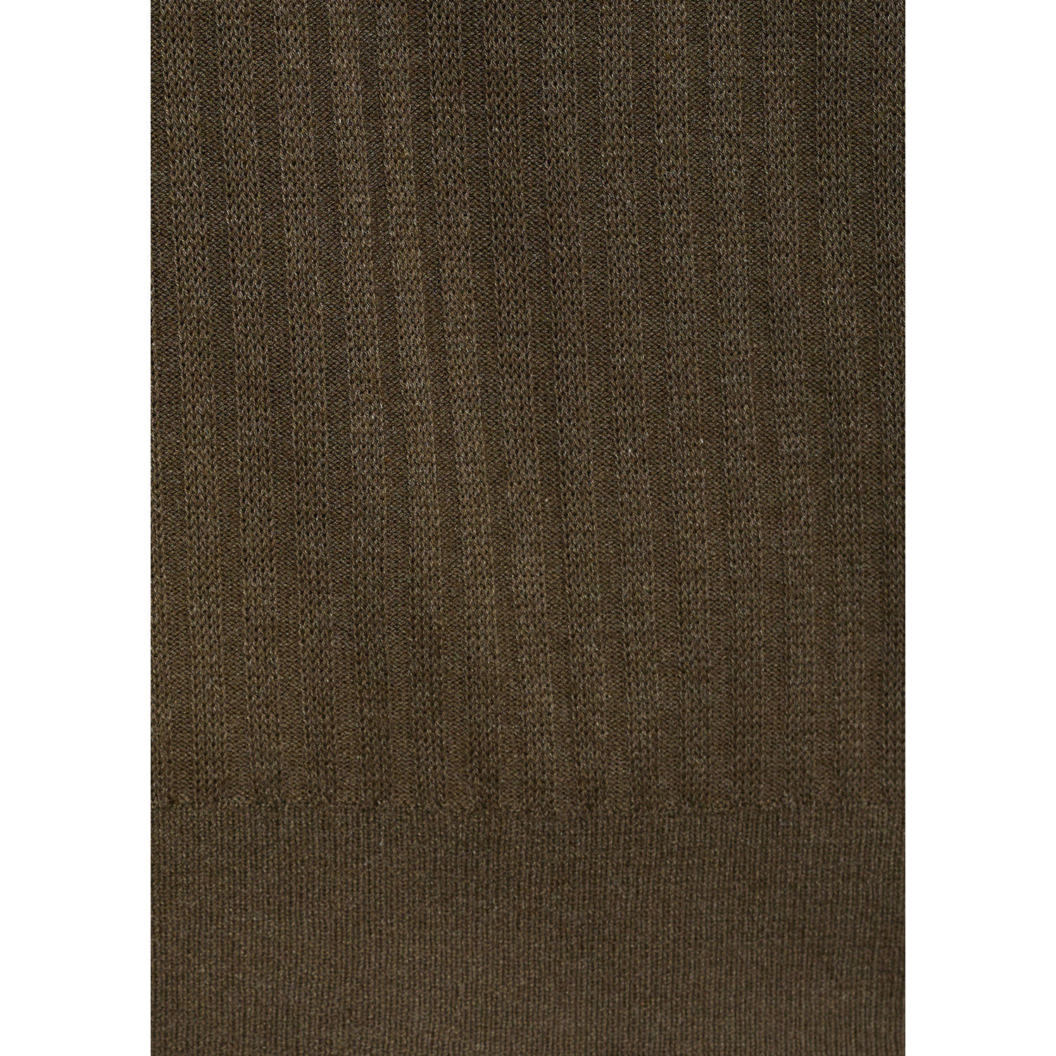 Mango Man T-shirt rib gebreid bruin