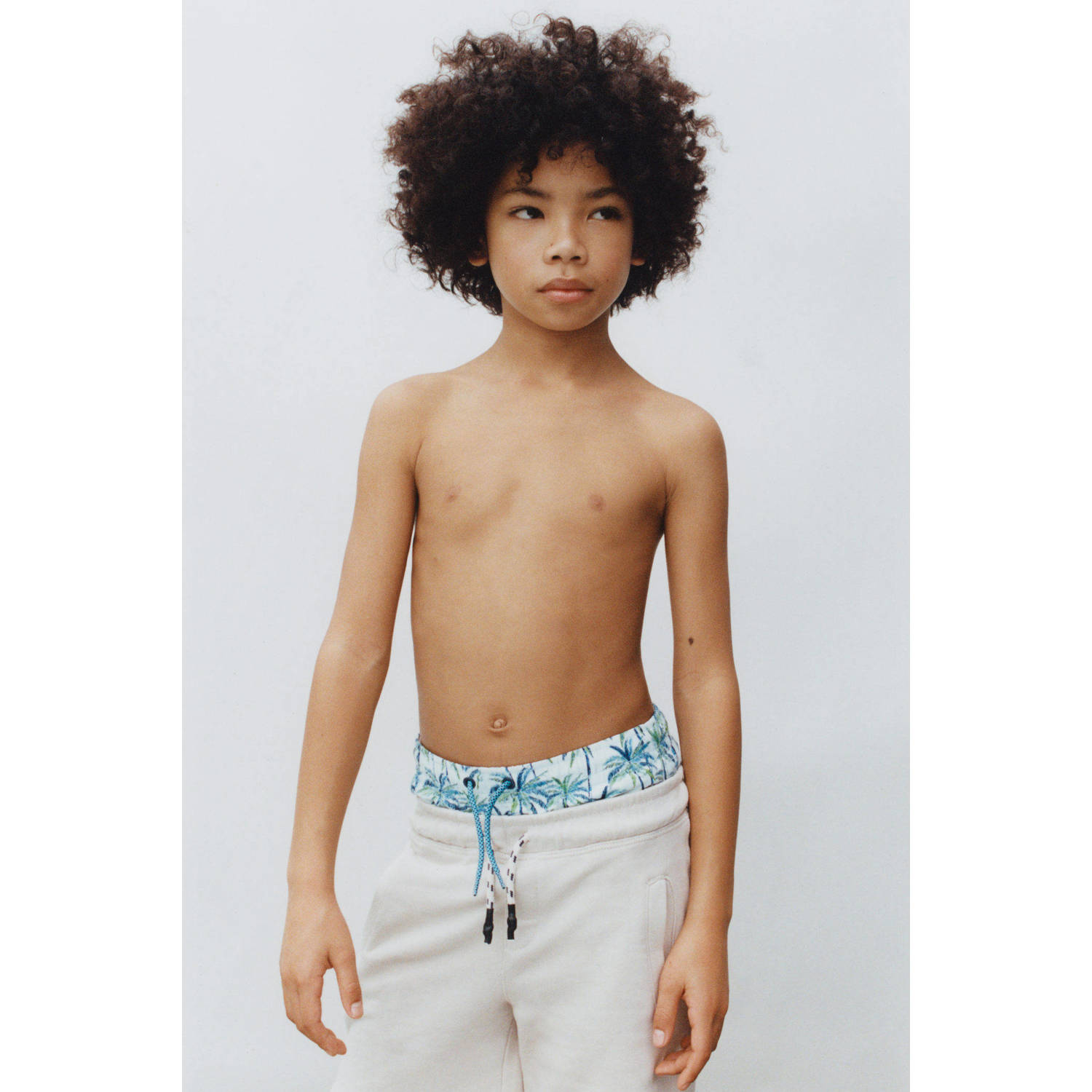 Mango Kids zwemshort lichtblauw groen