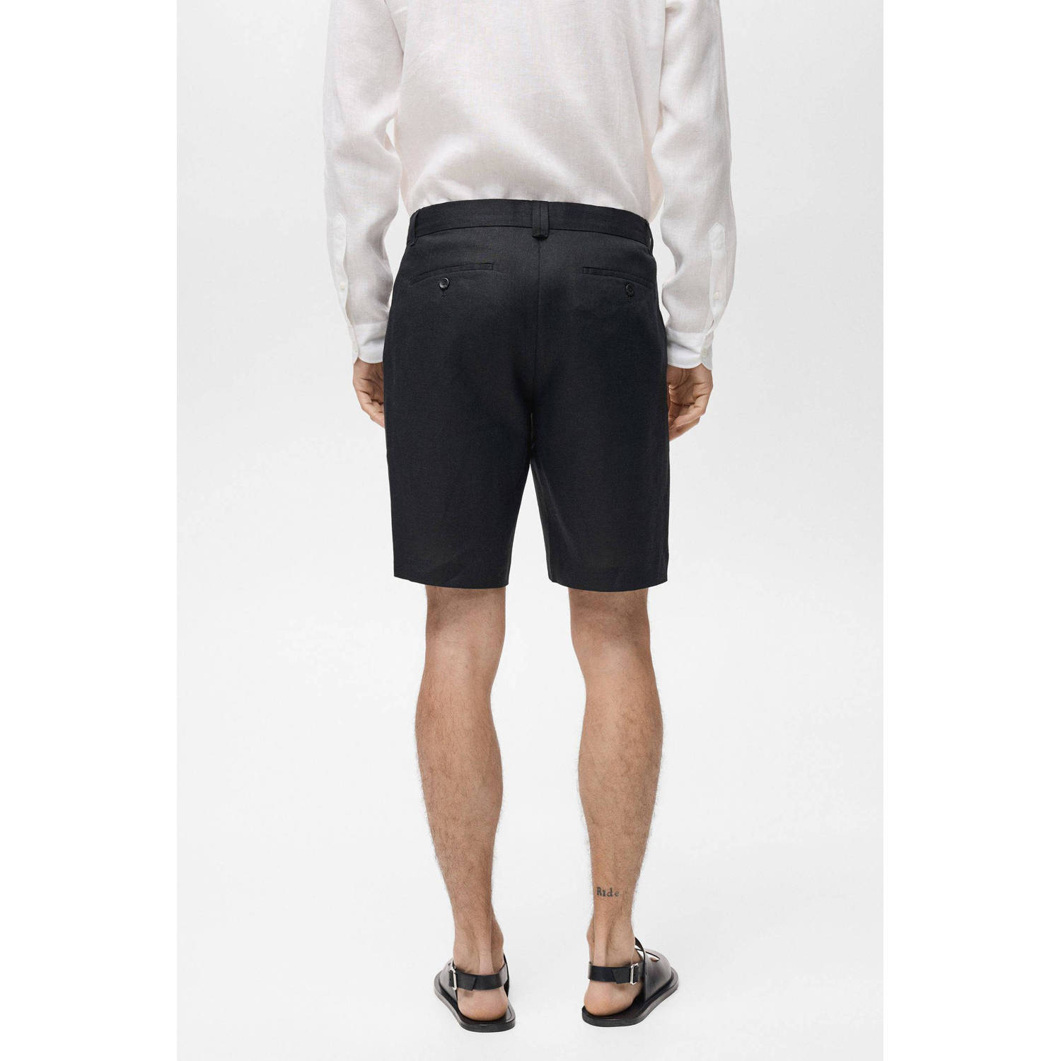 Mango Man slim bermuda short zwart