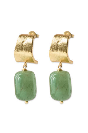 gold plated oorbellen Honest Aventurijn goudkleurig