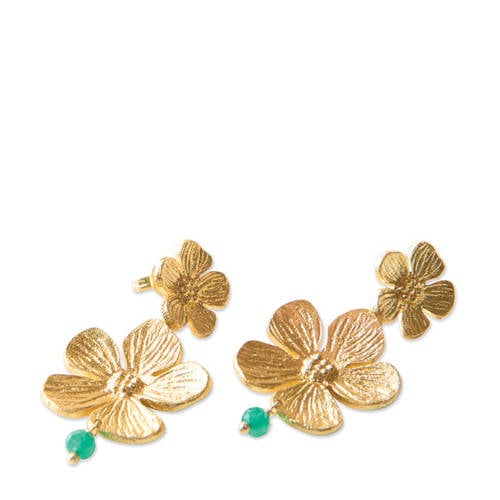 A Beautiful Story gold plated oorbellen Expressive Aventurijn goudkleurig afbeelding