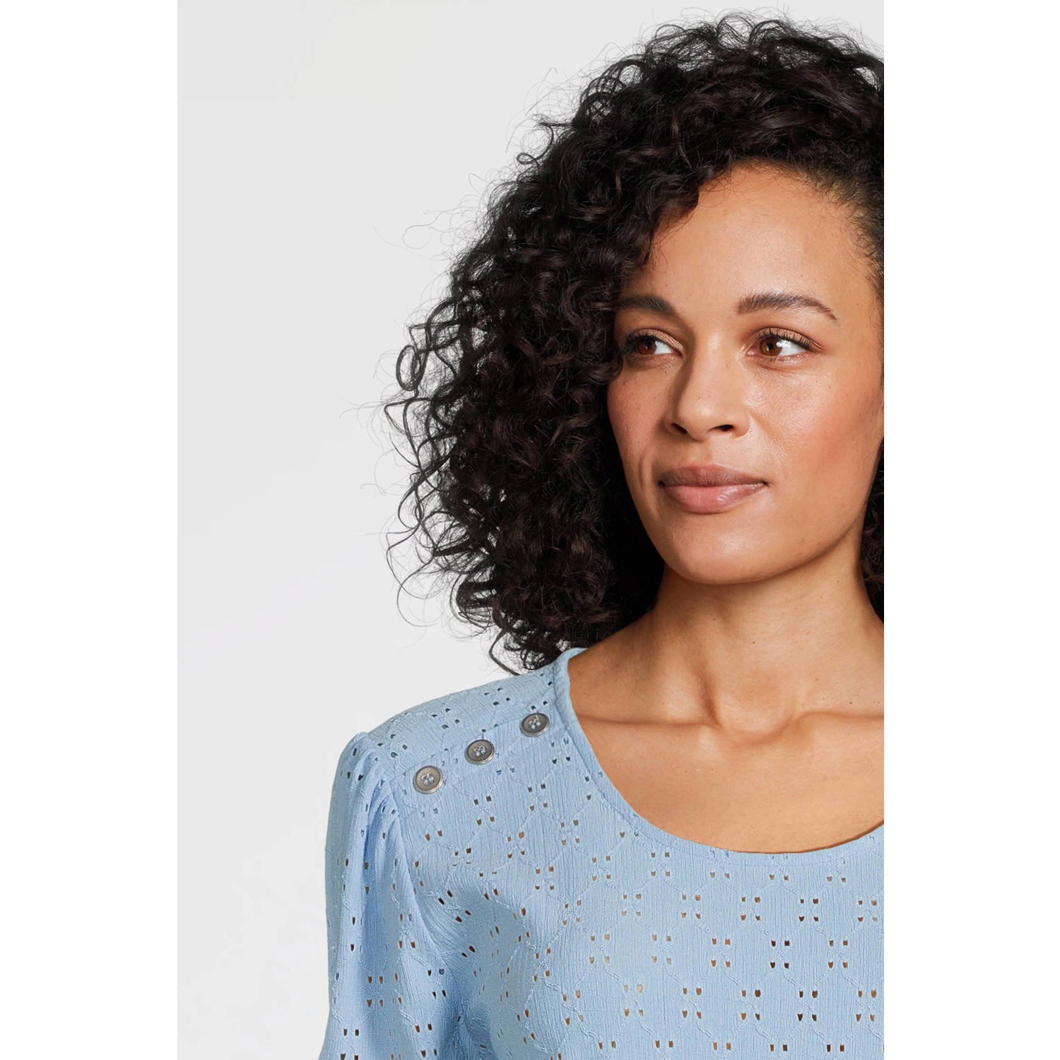Dreamstar top blauw broderie