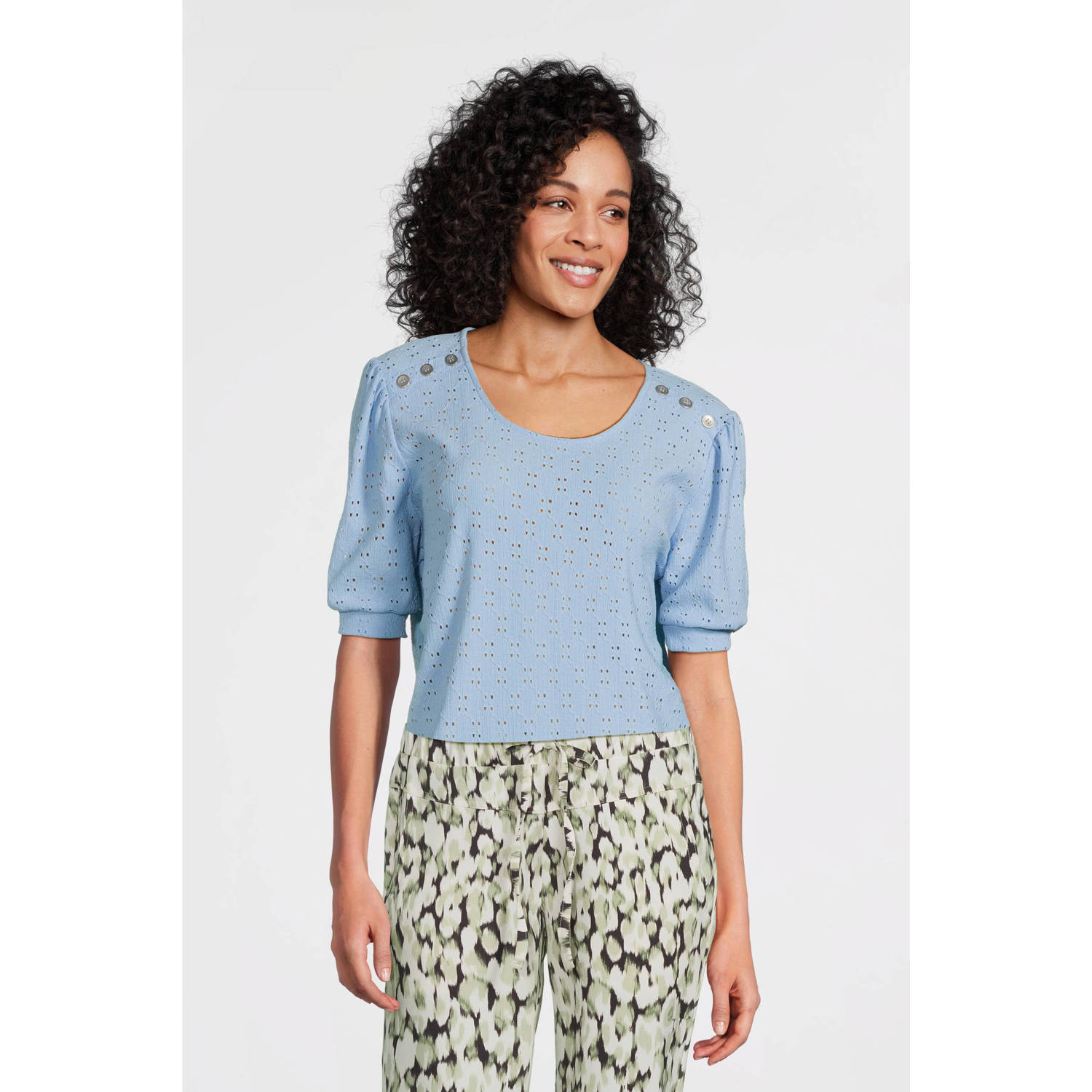 Dreamstar top blauw broderie