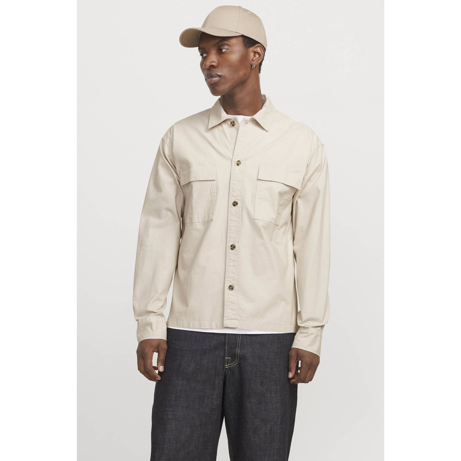 JACK & JONES CORE overshirt ecru