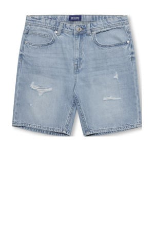 denim straight short light blue denim