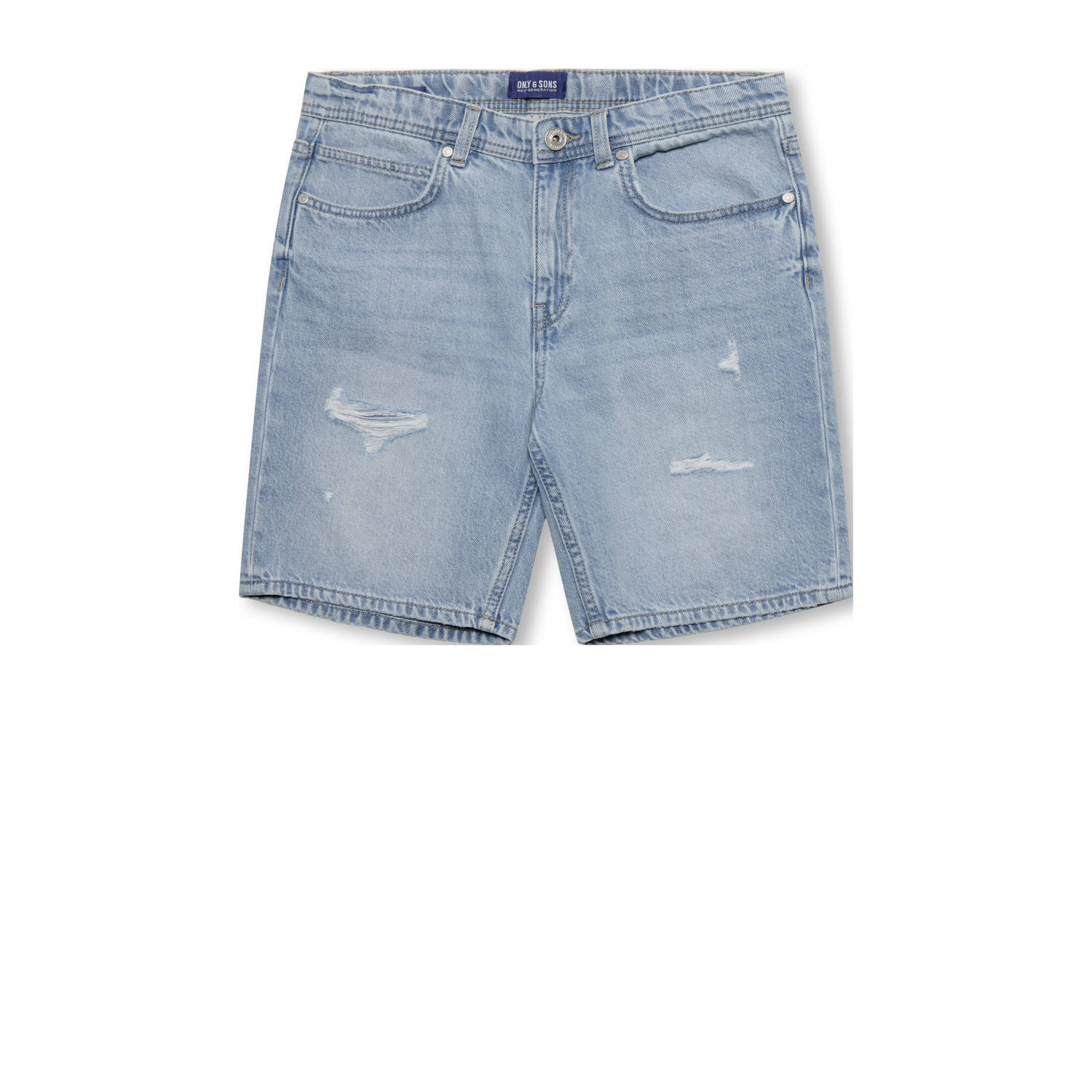 ONLY & SONS JUNIOR denim straight short light blue denim