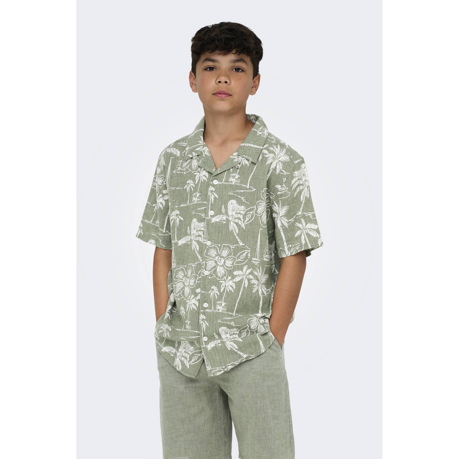 ONLY & SONS JUNIOR overhemd groen