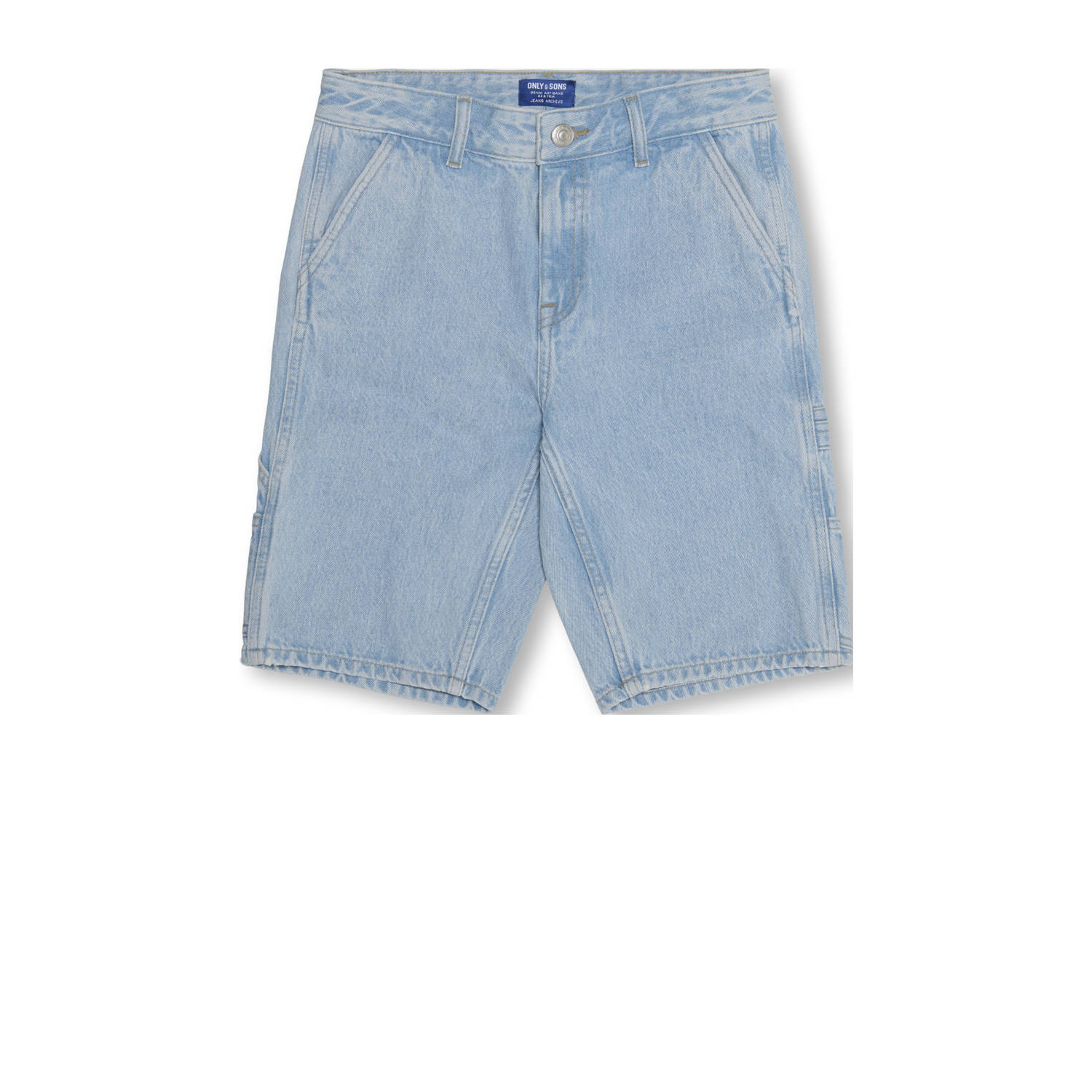 ONLY & SONS JUNIOR denim straight short light blue denim