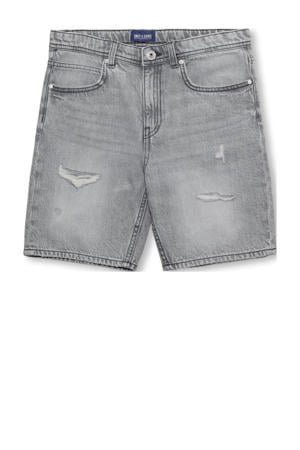straight denim short grey denim