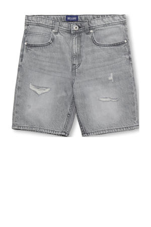 straight denim short grey denim