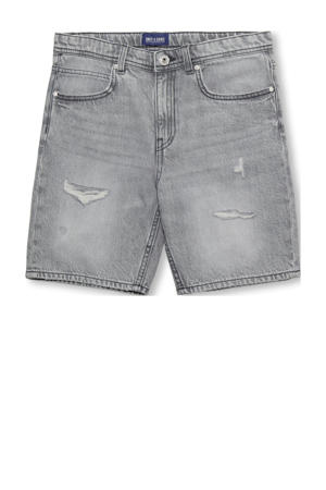 straight denim short grey denim