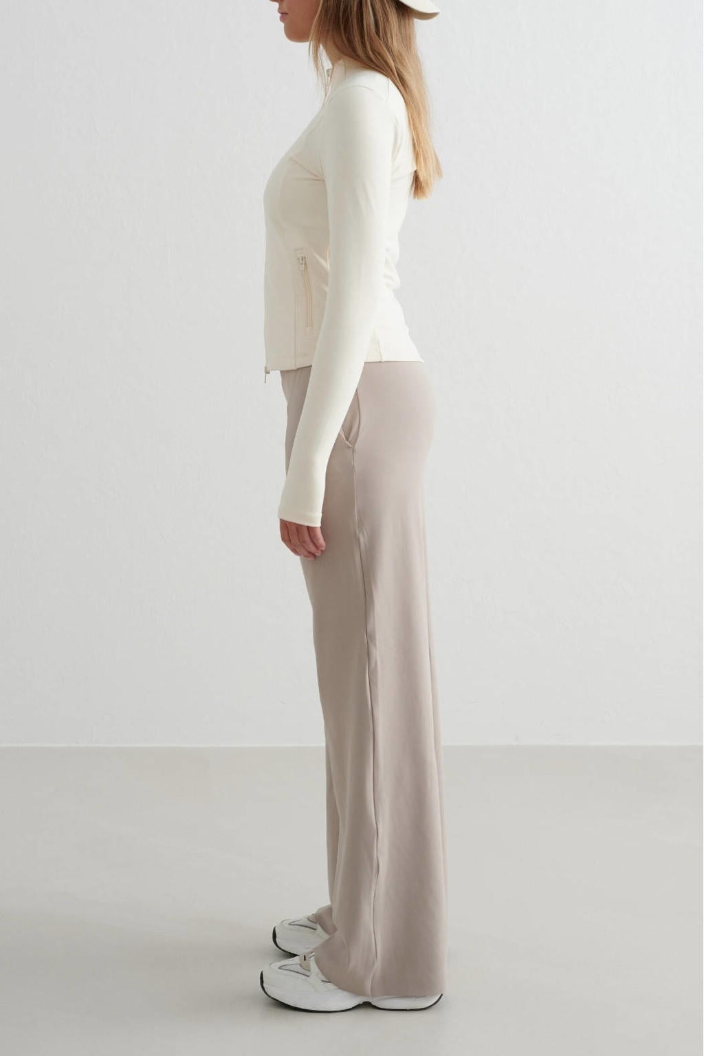 Beige dames Aim'n Sense sportbroek van polyester met loose fit en regular waist