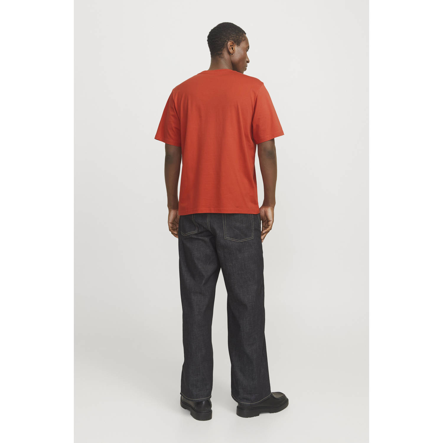 JACK & JONES ORIGINALS regular T-shirt JORVESTERBRO met printopdruk rood