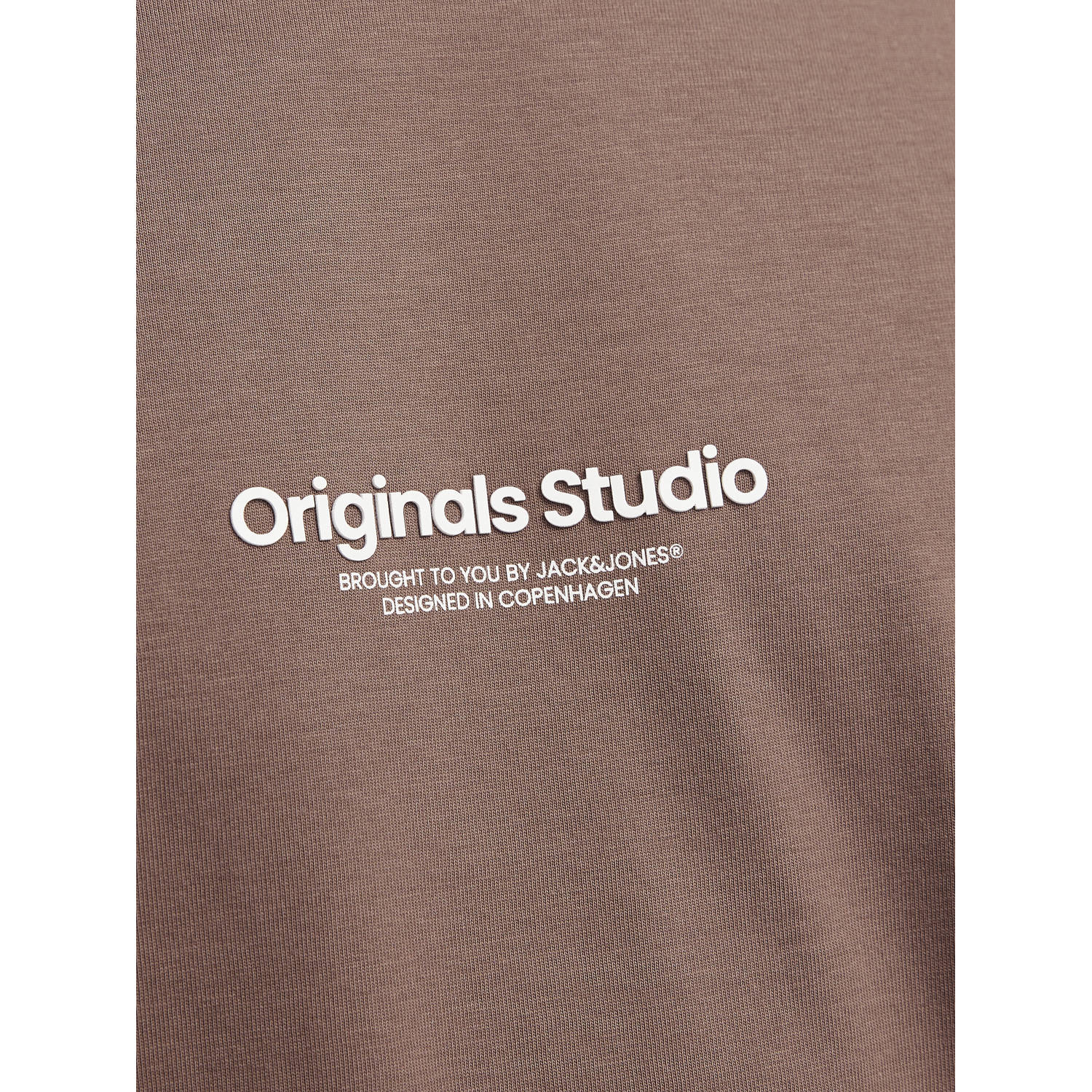 JACK & JONES ORIGINALS regular T-shirt JORVESTERBRO met printopdruk taupe