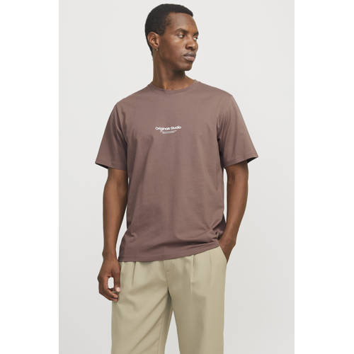 JACK & JONES ORIGINALS regular T-shirt JORVESTERBRO met printopdruk taupe afbeelding