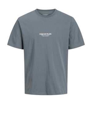 regular T-shirt JORVESTERBRO met printopdruk grijs
