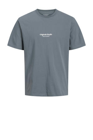 regular T-shirt JORVESTERBRO met printopdruk grijs