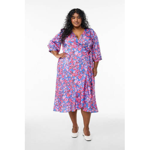 Zizzi wikkel-/overslagjurk blauw afbeelding