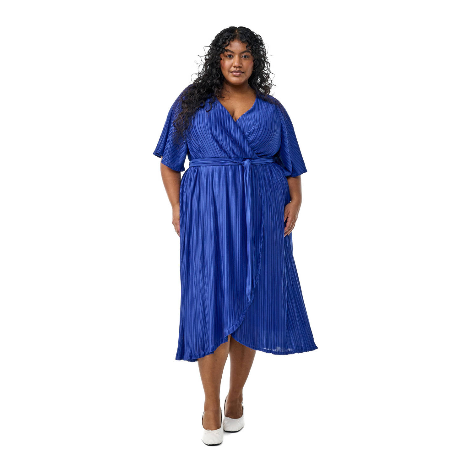 Zizzi wikkel- overslagjurk blauw