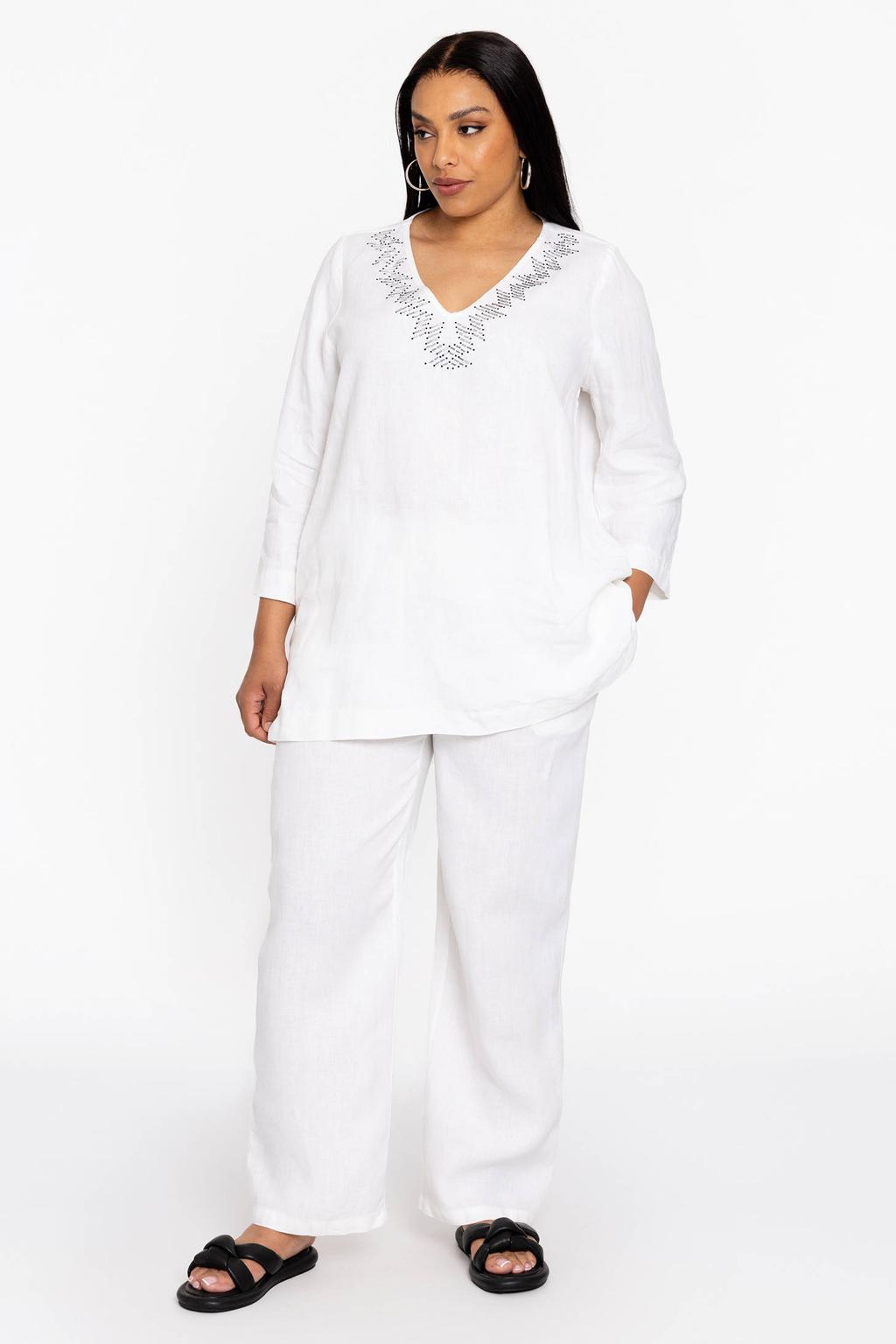 YOEK straight regular waist casual broek ecru